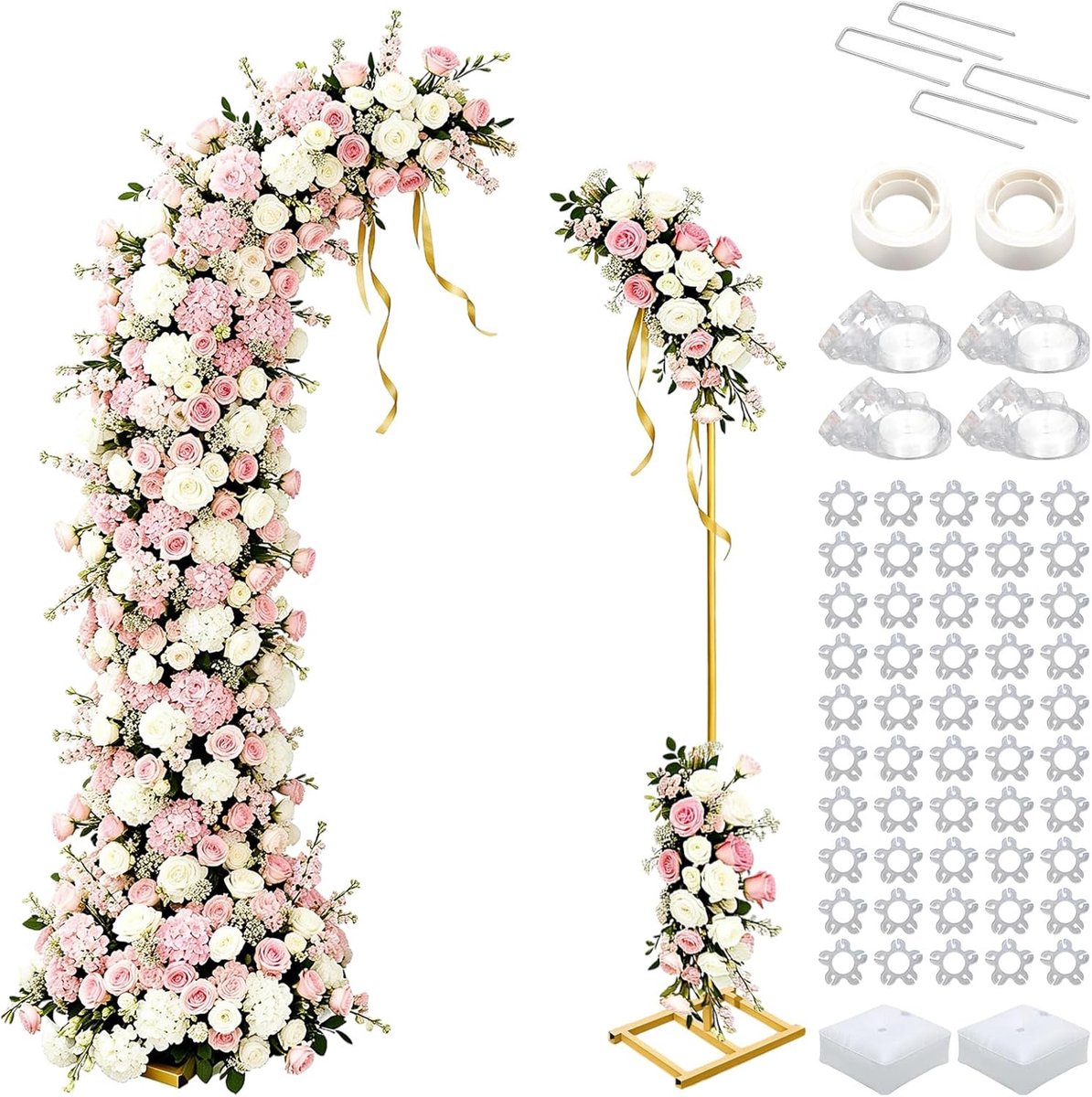 SnelShoppen - Metal Balloon Arch Stand - Metalen Boog Achtergrond Stand - Halve Cirkel Ballonboog - Voor Verjaardagen, Trouwen, Afstuderen, Baby Doop,