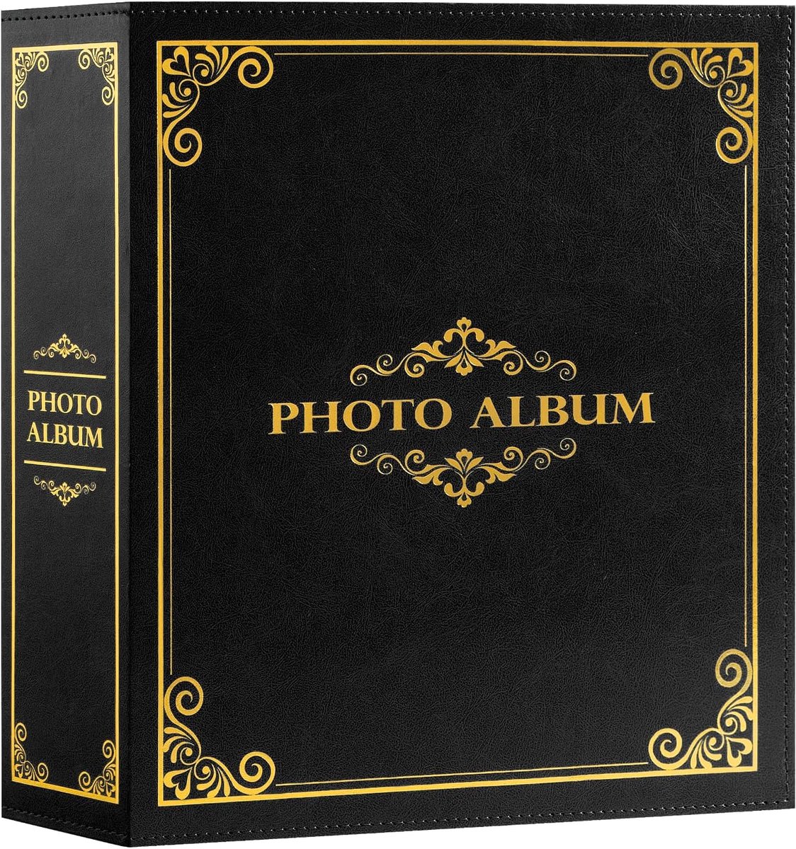 SnelShoppen - Photo Album 6x4 Slip-in - Traditioneel Classic 600 Pockets - Geschikt voor Landscape en Portrait 10x15cm - Zwart - Geschikt voor Feest,