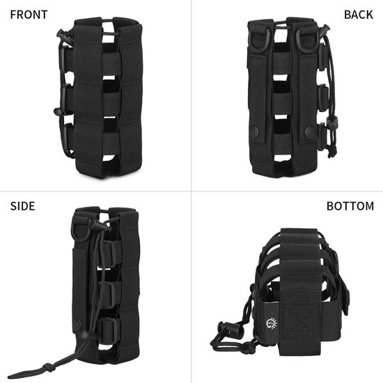 SnelShoppen - Tactical Bottle Holder - Molle 1000D Nylon Drinkfleshouder - Duurzame Waterfleshouder voor Camping, Hiking, EDC Tools, Verstelbaar van 3 — afbeelding 3