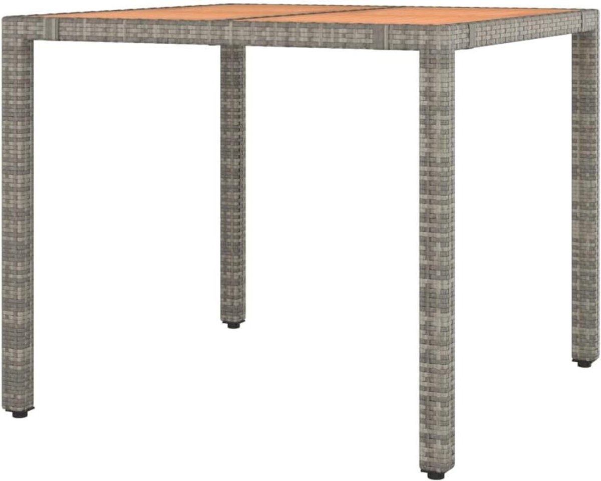 Tuin Tafel - Buitenmeubel Tafel - Buiten Eten - Houten Tafelblad - 90 x 90 x 75 cm - Grijs