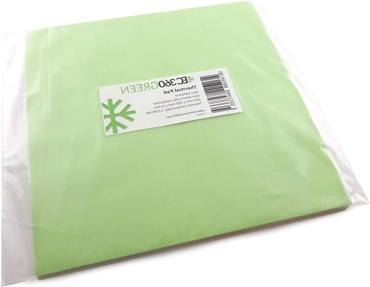 Thermische Pad - Koelpad Geleider - Warmteafvoer Componenten - Vult Oneffenheden - 200x200x4mm - Groen