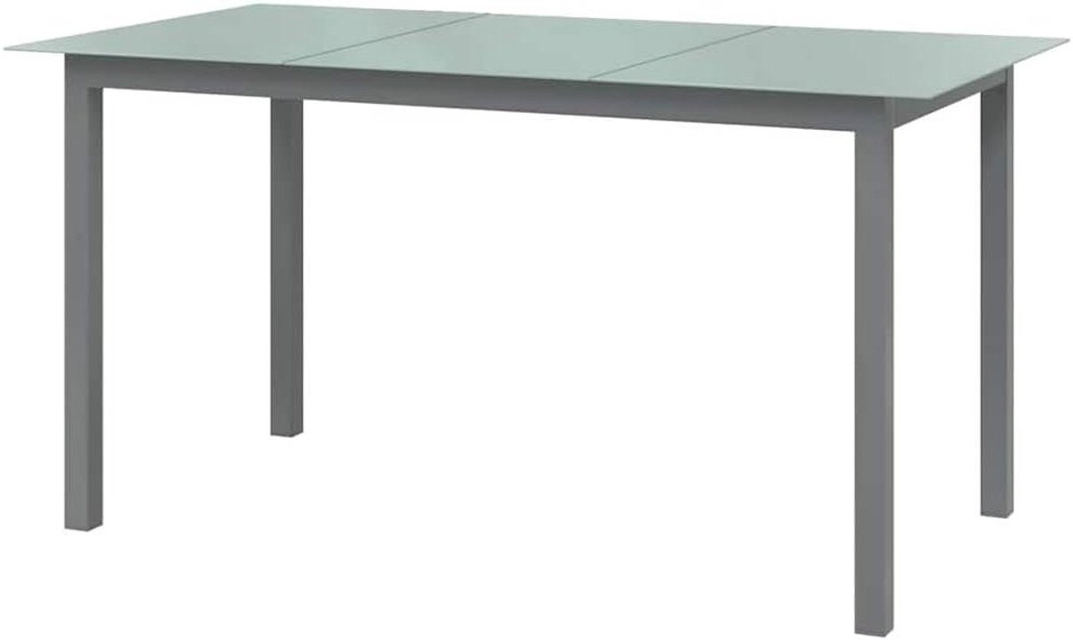 Tuintafel - Buitentafel Balkontafel - Buiten Eten - Aluminium Frame - 150 x 90 x 74 cm - Lichtgrijs