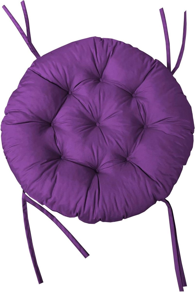 Papasan Kussen - Rond Stoelkussen - Comfortabel Zitten - Waterafstotend Gewatteerd - 80cm - Paars