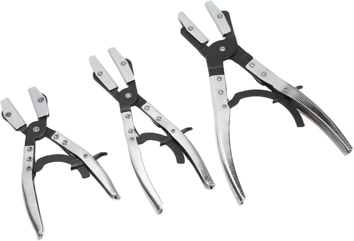 Automatische Vergrendelbare Slangtang Set van 3 - Koolstofstaal, 8in, 10in, 12in - Ideaal voor Slangen Knijpen en Reparaties