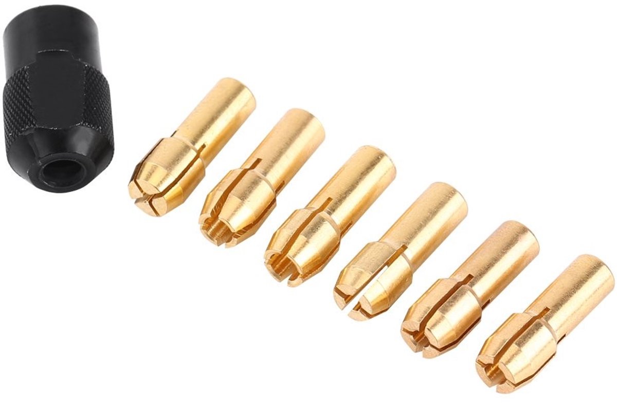 Collet Sleeves Set van 6 Stuks voor Rotatietools - Grip van 1mm tot 3.2mm met M8 * 0.75 Aansluiting