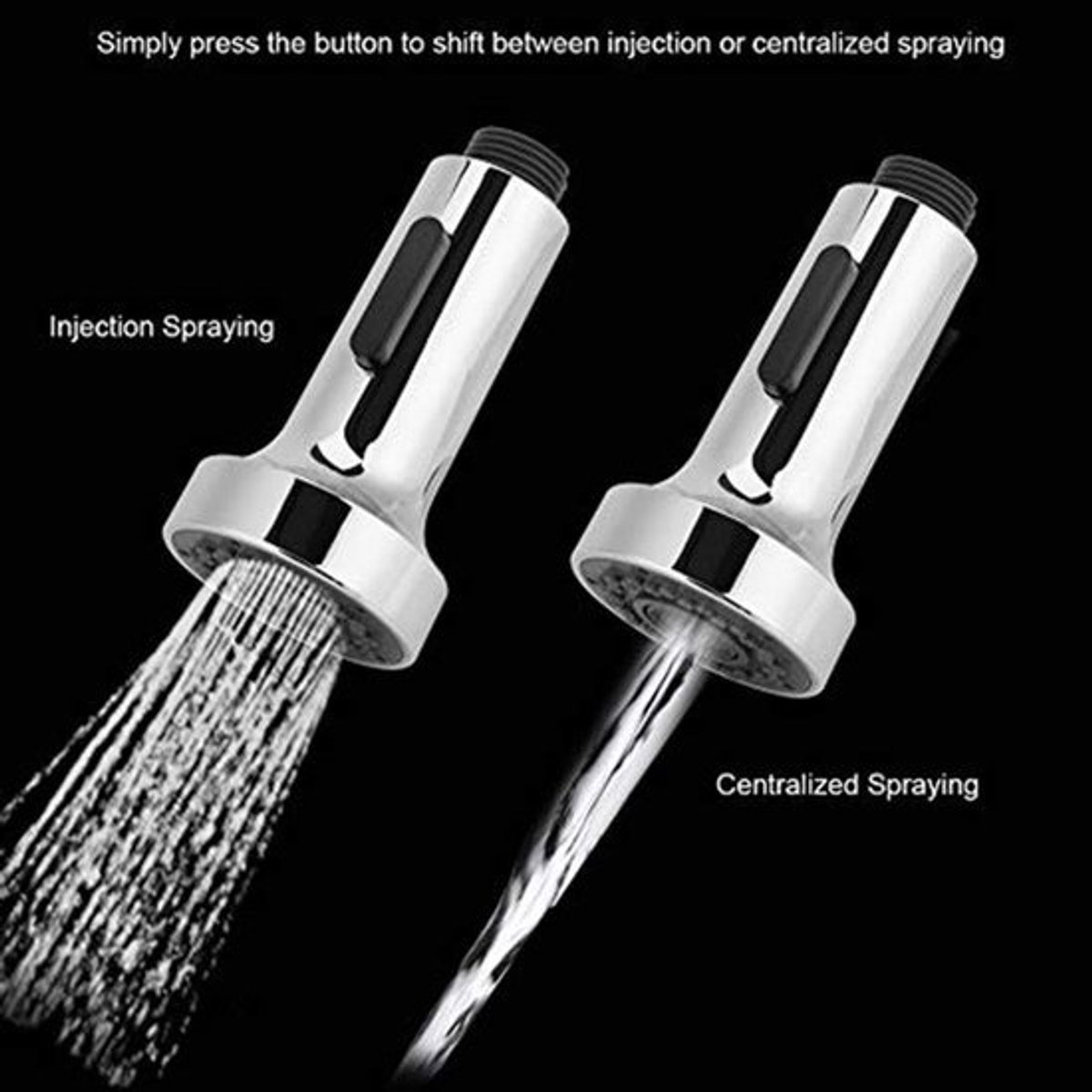 Vervangende Keuken Spraymond G1/2 Inch - Verchroomd, Tweefunctie, Voor Wasbak en Douche