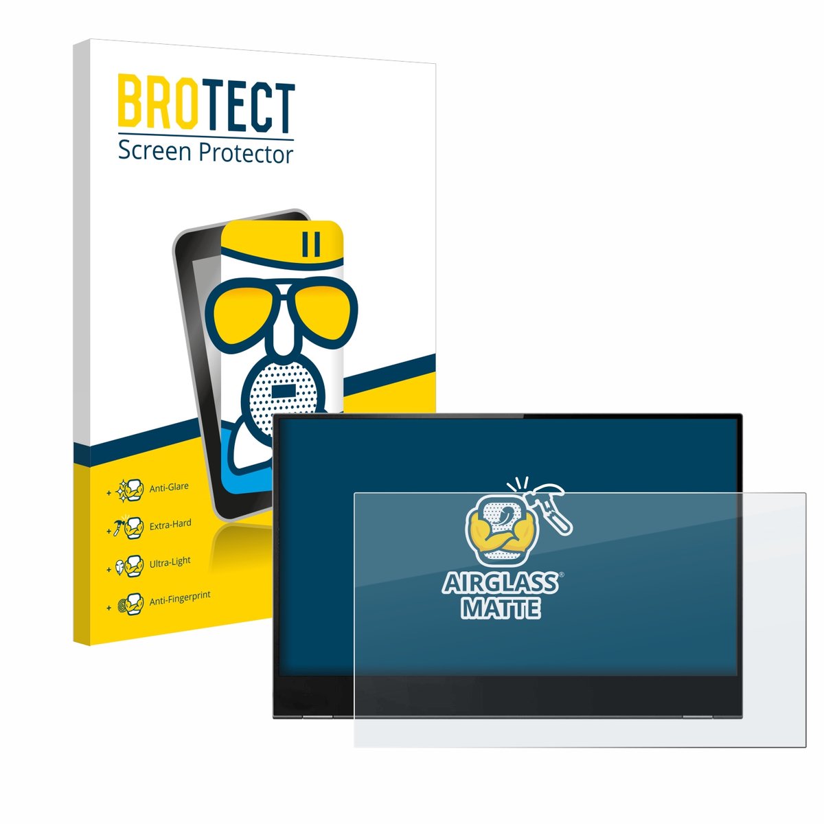 BROTECT - Screenprotector voor Lenovo ThinkVision M14t - Folie Beschermfolie Beschermglas matte