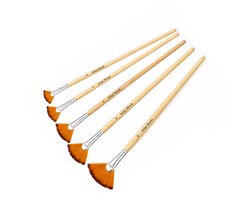 Arcana Art Waaierpenselen – set van 5 | Fan Brushes – Maten 2, 4, 6, 8 & 10 – Voor Acryl, Olie, Aquarel & Hobby