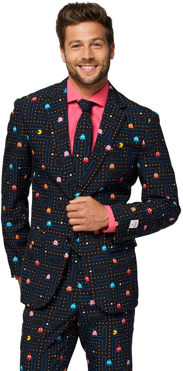 OppoSuits PAC-MAN - Mannen Kostuum - Pak - Carnavalskleding - Zwart - Maat 60
