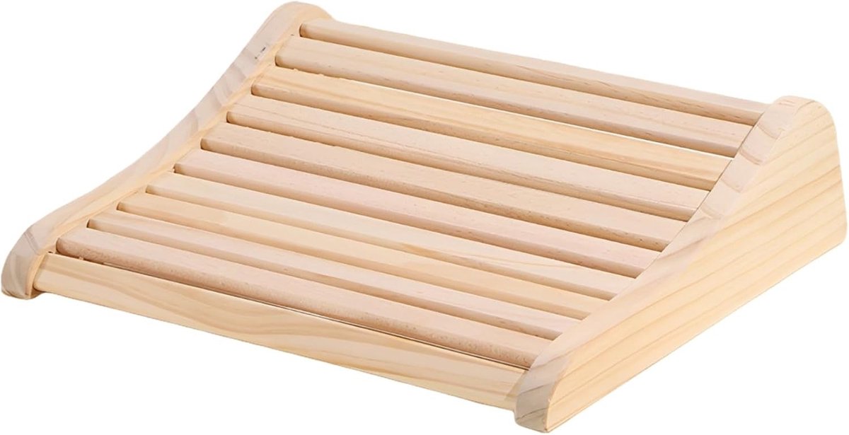 Ergonomisch Houten Hoofdkussen voor Sauna en Ontspanning, 37,1 x 32,5 x 9,9 cm, Hoofdsteun en Neksteun voor Thuisgebruik, Comfortabel en Ondersteunend