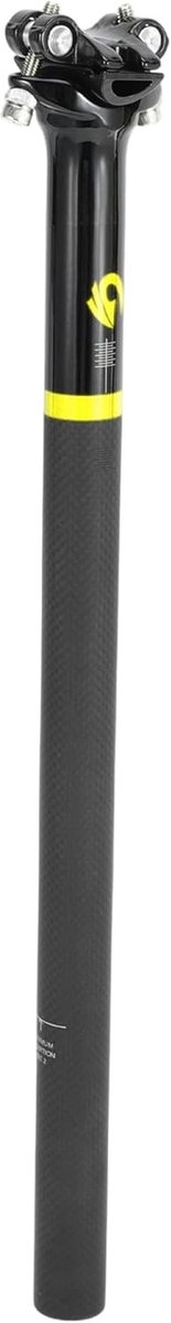 Verstelbare Fietszadelpen voor Comfortabel Fietsen, Hoogte en Hoek Instelbaar, 27,2 x 450 mm, Geschikt voor Koolstofvezel Fietsen, Zwart en Geel
