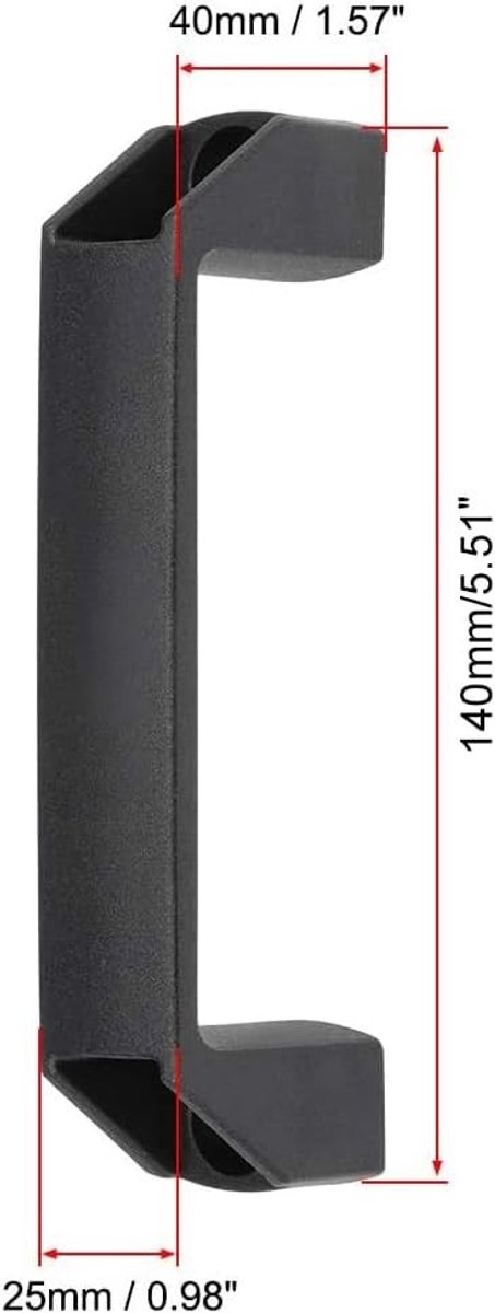 Zwarte Plastic Pull Handgrepen 120mm voor Kastdeuren, Lades en Meubels - Duurzame Vervangingen voor Keuken en Garderobe