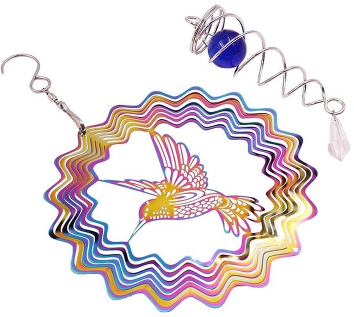 Wind Spinner 3D Metaal met Spiral Staart - Kinetische Tuindecoratie voor Binnen en Buiten