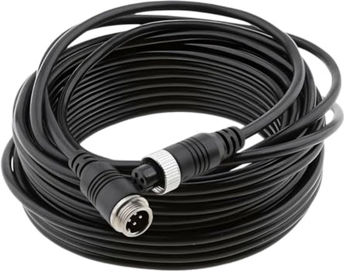 Autovideo verlengkabel, waterdicht en schokbestendig voertuig video monitor achteruitrijd luchtvaartplug kabel, achteruitrijd draad, 4 pin 12V-24V voor auto's, vrachtwagens, camper