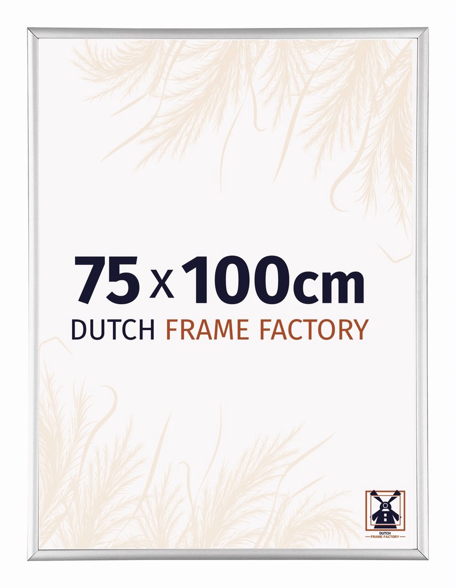 Dutch Frame Factory Fotolijst 75x100 cm - Aluminium - Zilver Hoogglans - Kampen