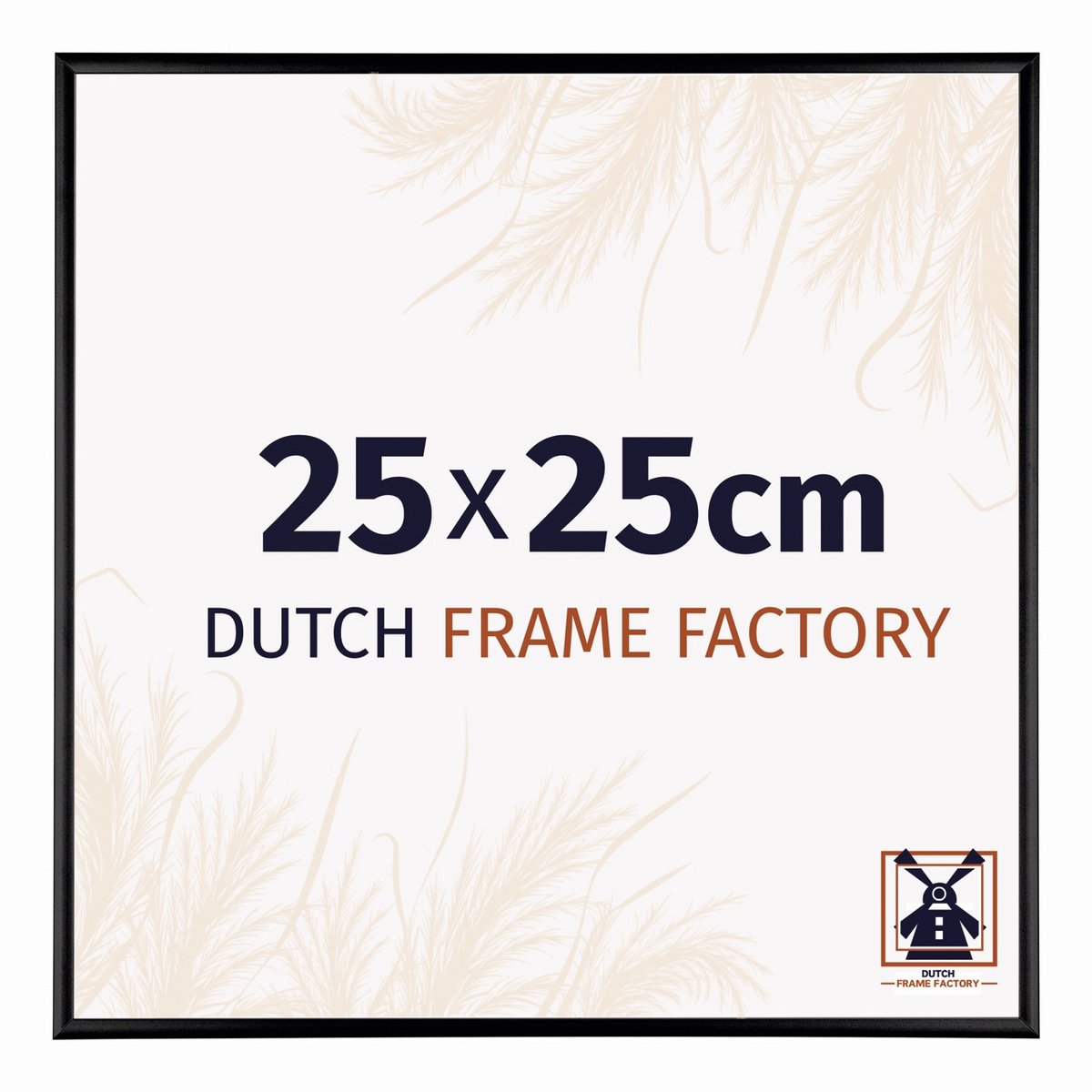 Dutch Frame Factory Fotolijst 25x25 cm - Aluminium - Zwart Hoogglans - Kampen