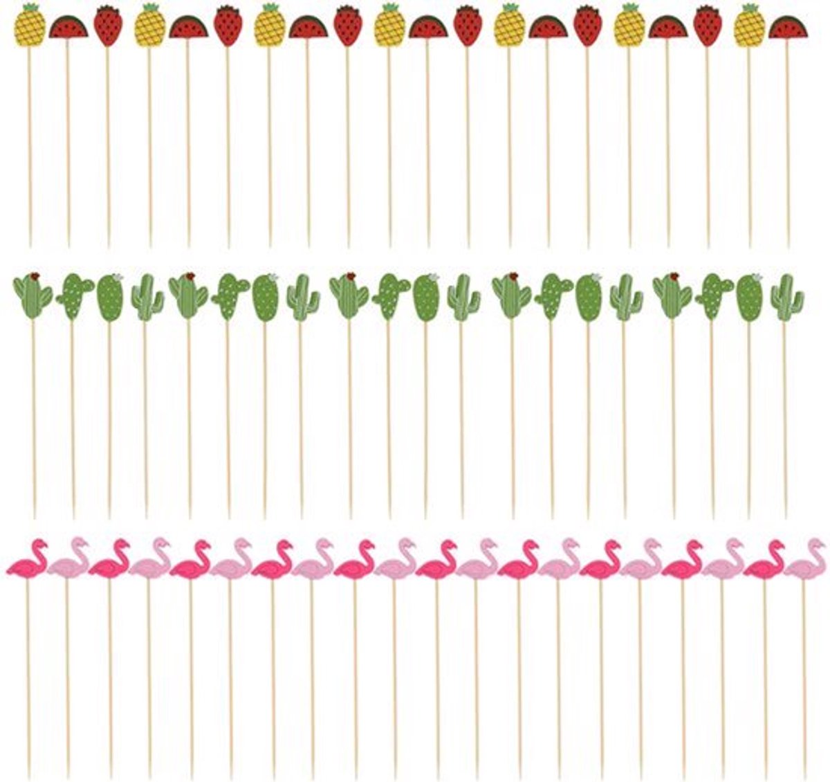 Bamboe Cocktailprikkers 12 cm - Kleurrijke Decoratie voor Finger Food en Cocktails