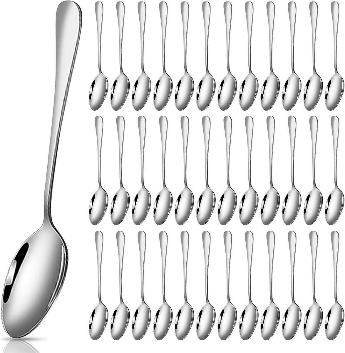Set van 36 RVS Theelepels en Soeplepels - Perfect voor Koffie, Desserts en Feestjes