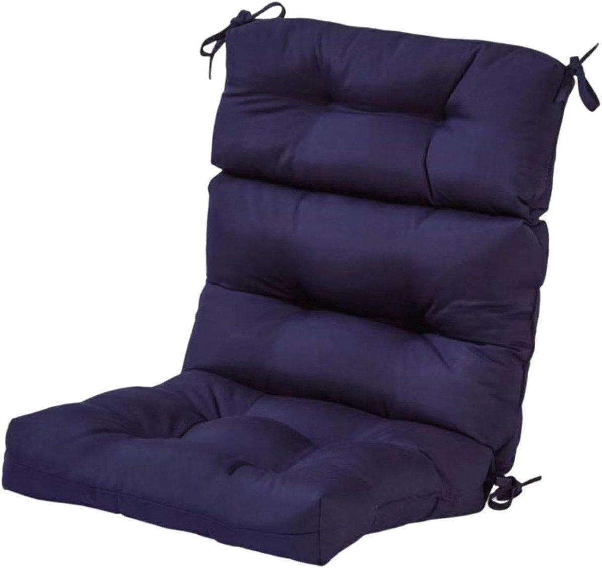 Tuinstoel Kussen - Buitenstoel Zitkussen - Comfortabel Zitten - Hoge Rug - 112x53cm - Donkerblauw