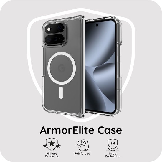 ArmorElite Case, transparante hoes met versterkte randen en valbescherming.