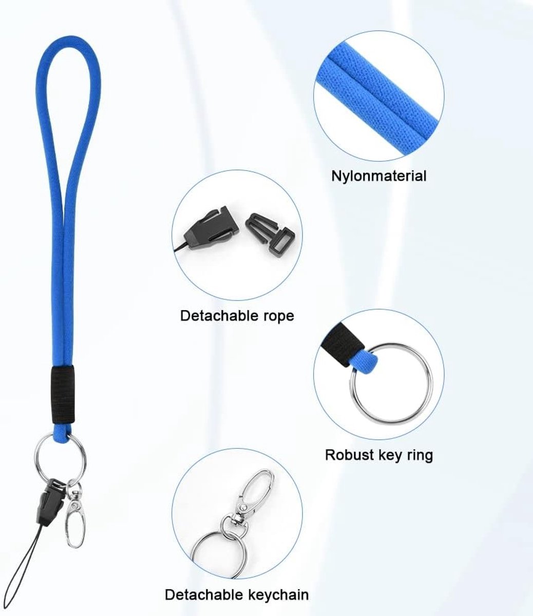 Nylon Halsband en Polsbanden voor ID Kaarten, Lanyards met Draaibare Metalen Clip en Sleutelhanger voor Sleutels en Mobiele Telefoon