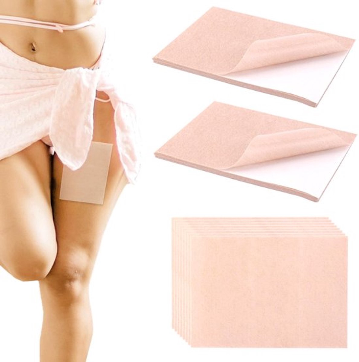50 stuks dijlifttapes voor vrouwen, elastische, onzichtbare cellulitistape, waterdichte anti-slijtagepleisters voor eenmalig gebruik, liften en verlichten van de binnenkant van de dij