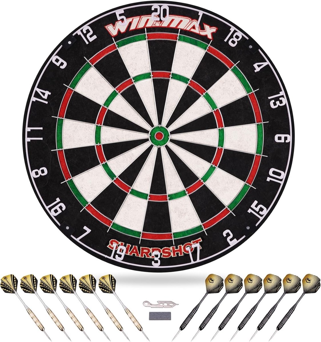 Dartbord voor Volwassenen - Professioneel Steel Tip Dartbord met 12 Dart Flights en Accessoires