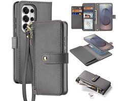 Dux Ducis Lawa Hoesje Geschikt voor Samsung Galaxy S26 Ultra - Magnetische 2-in-1 Wallet Book Case - Compatibel met MagSafe / Qi2 - Grijs