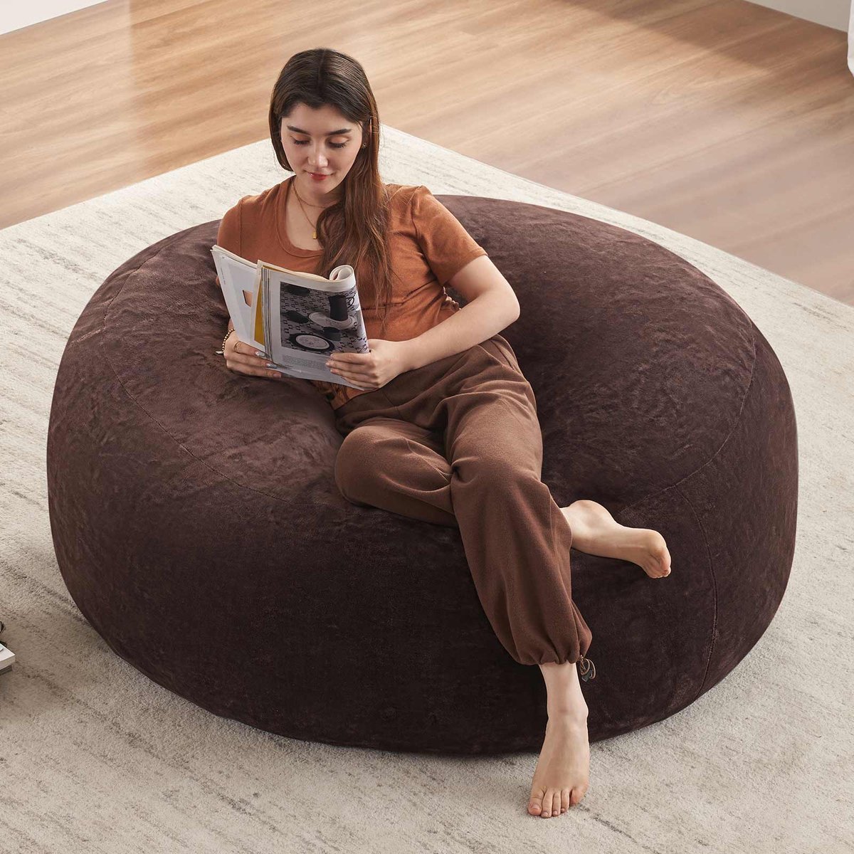 DESMIU Zitzak 130 x 120 x 60 cm - Vormbare Loungestoel En Tijdelijk Logeerbed - Voor Slaap