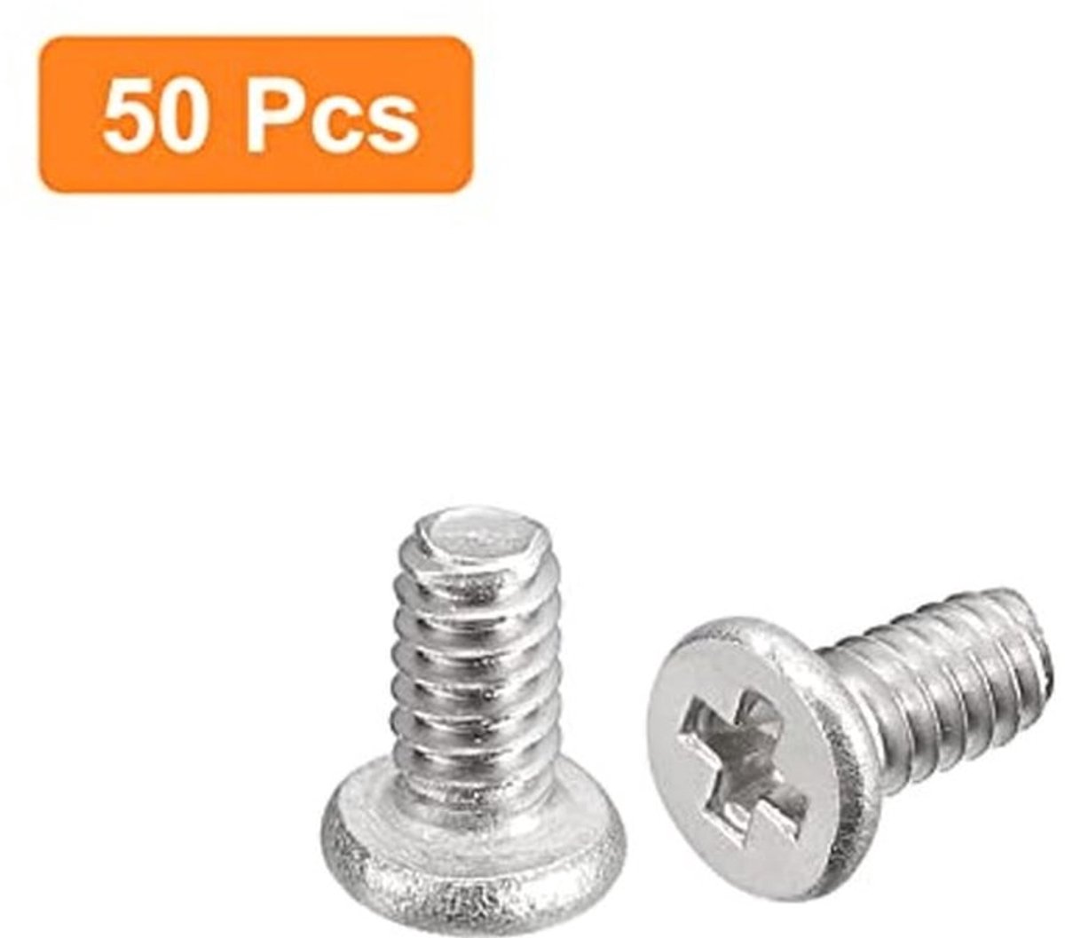M1.6-0.35x3.0mm - 50 Stuks Platte Ronde Schroeven - 304 RVS - Phillips Aandrijving