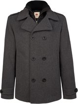 Petrol Industries - Winterjas Heren - Wollen peacoat millstation - Zwart - Maat XL - Zwart - Maat XL