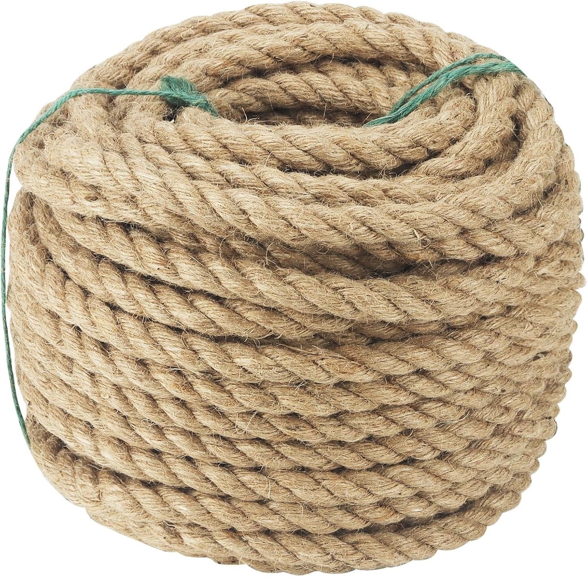 Natuurlijke Jute Touw 12mm x 30m, Sterk Gevlochten Touw voor Hangen, Knutselen en Decoratie