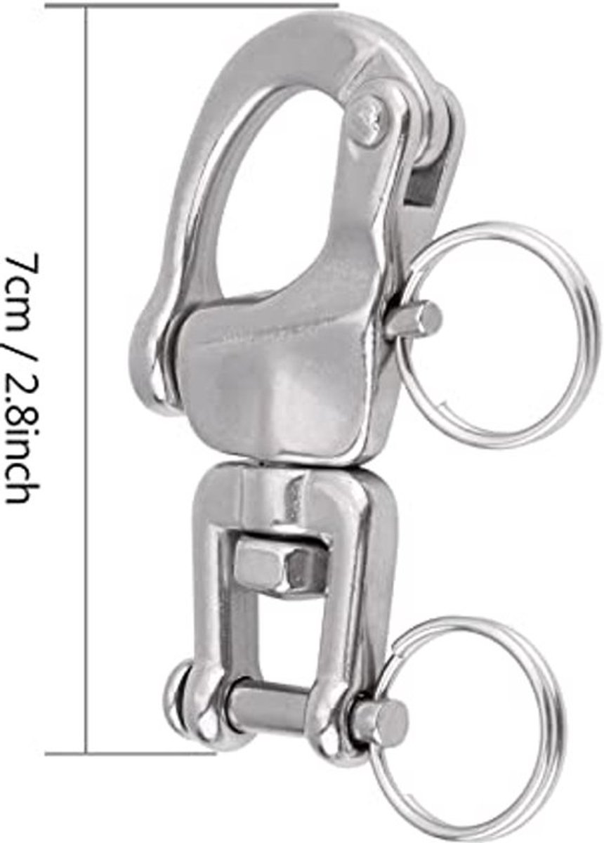 316 roestvrij staal Jaw Swivel Shackle Elegante metalen sluitingen voor zeiljacht (70 mm)