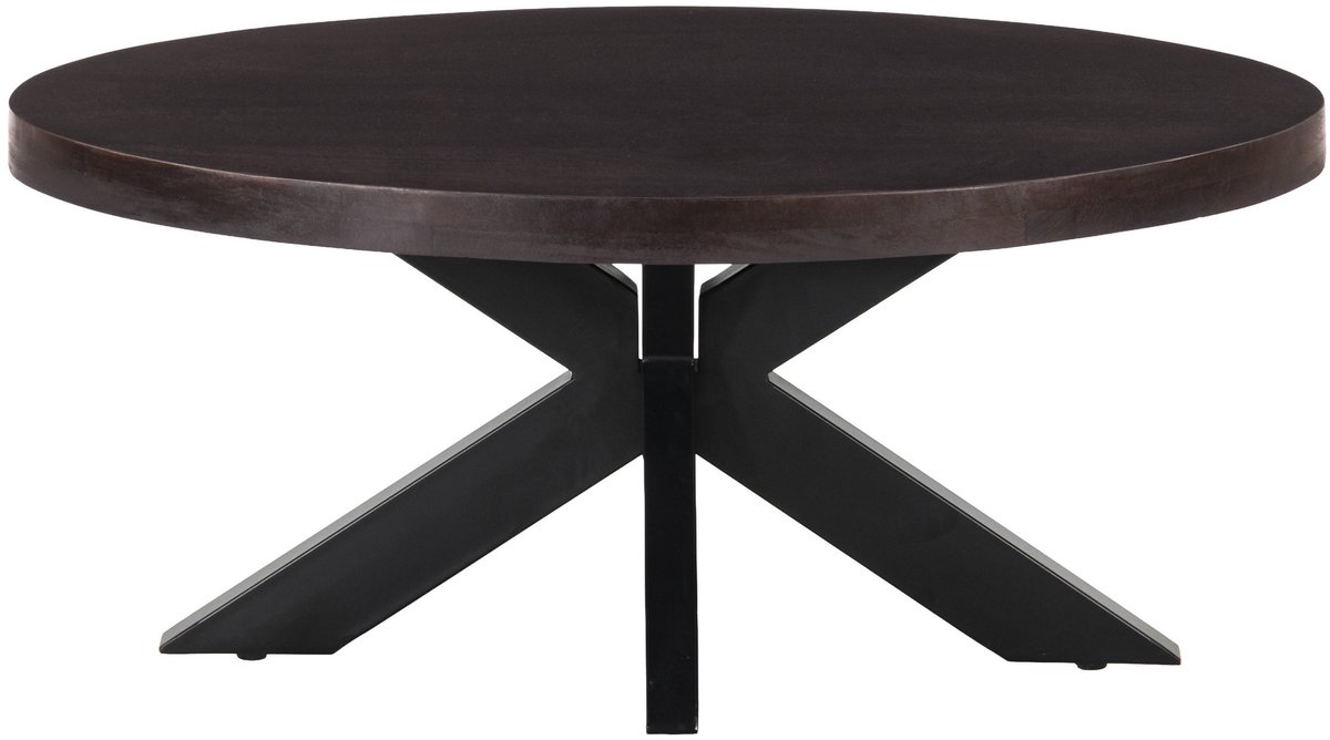 Salontafel ovaal mangohout 100cm Jimmy walnoot duurzaam hout mango ovale bijzettafel