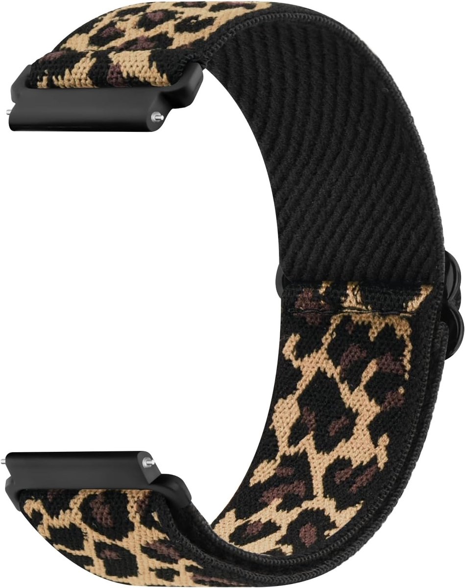 Nylon armband 20 mm, elastische en verstelbare reservearmband voor horloge, snelspanner voor heren en dames