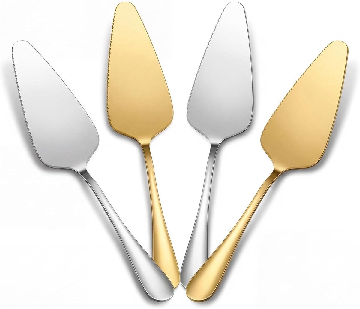 Set van 4 roestvrijstalen taartscheppen voor keuken en feestjes | Taartschep, taartschuiver, pizzaschep, taartaccessoires, duurzaam en stijlvol