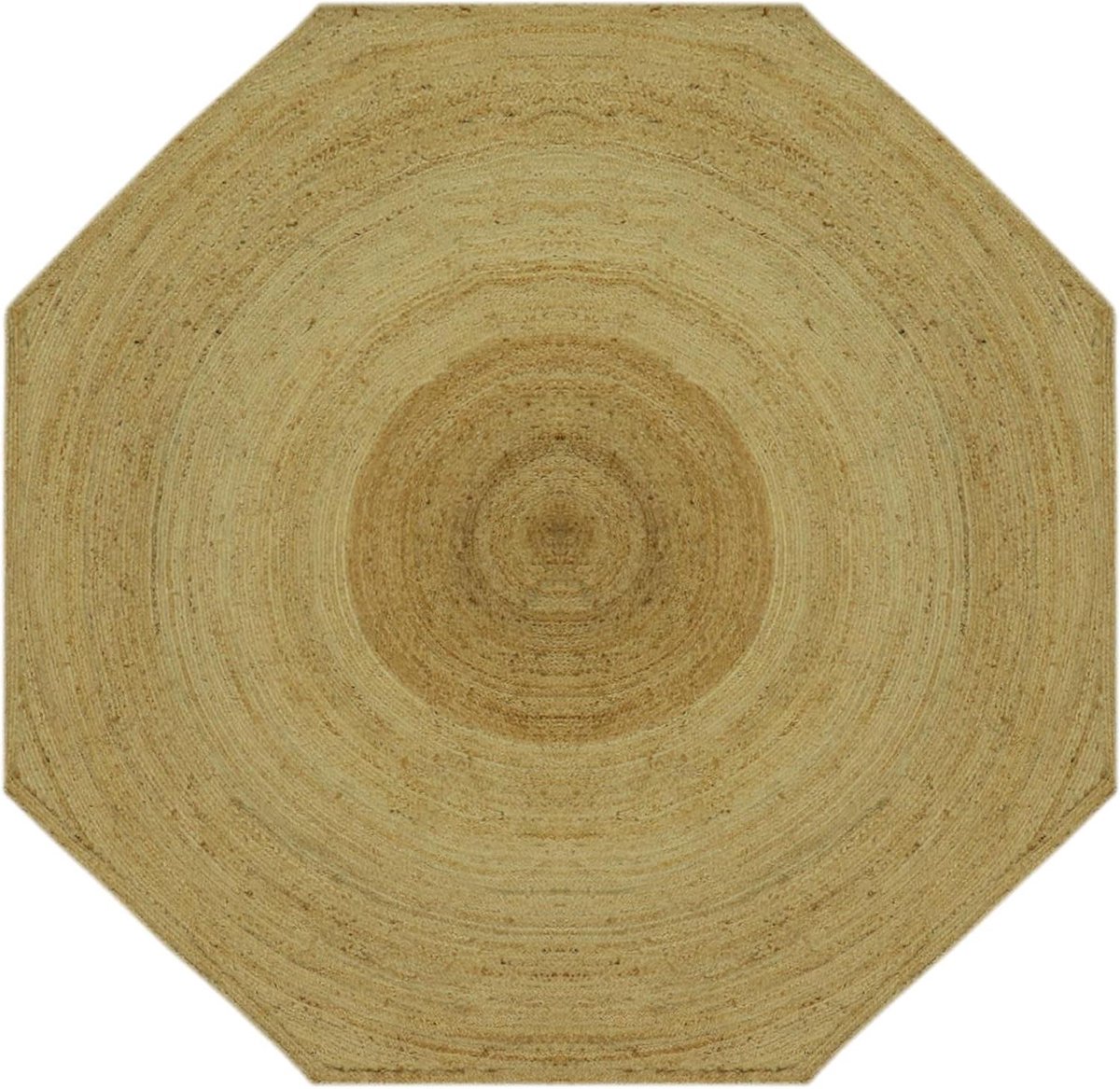 Achthoekig Vloerkleed - Jute Mat - Binnen Buiten Gebruik - Handgevlochten Jute - 274x274 cm - Beige