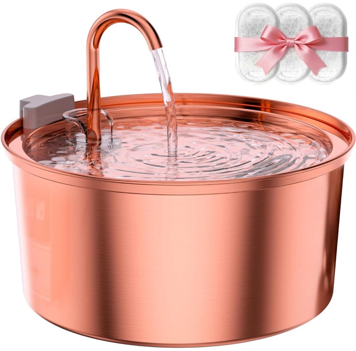 CLGP® Drinkfontein Kat - Kattenfontein - Drinkbak Hond - Waterdispenser - Roségoud