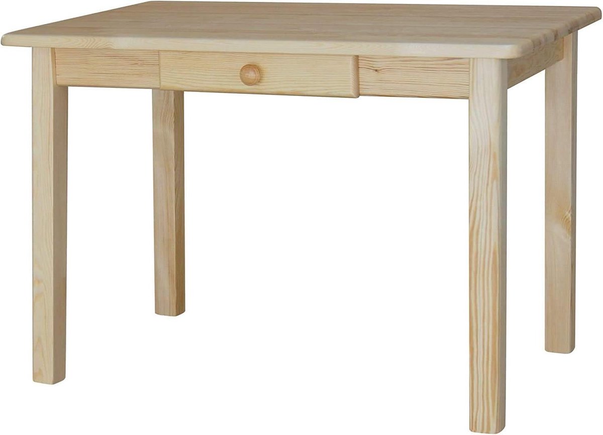 Eettafel met lade - Keukentafel Houten tafel - Gezellig dineren - Gemaakt van massief grenenhout - 70 x 100 cm