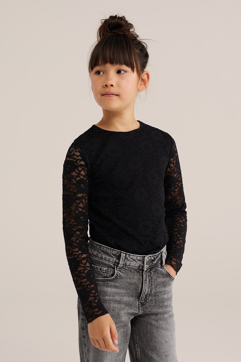 WE Fashion Meisjes T-shirt van kant