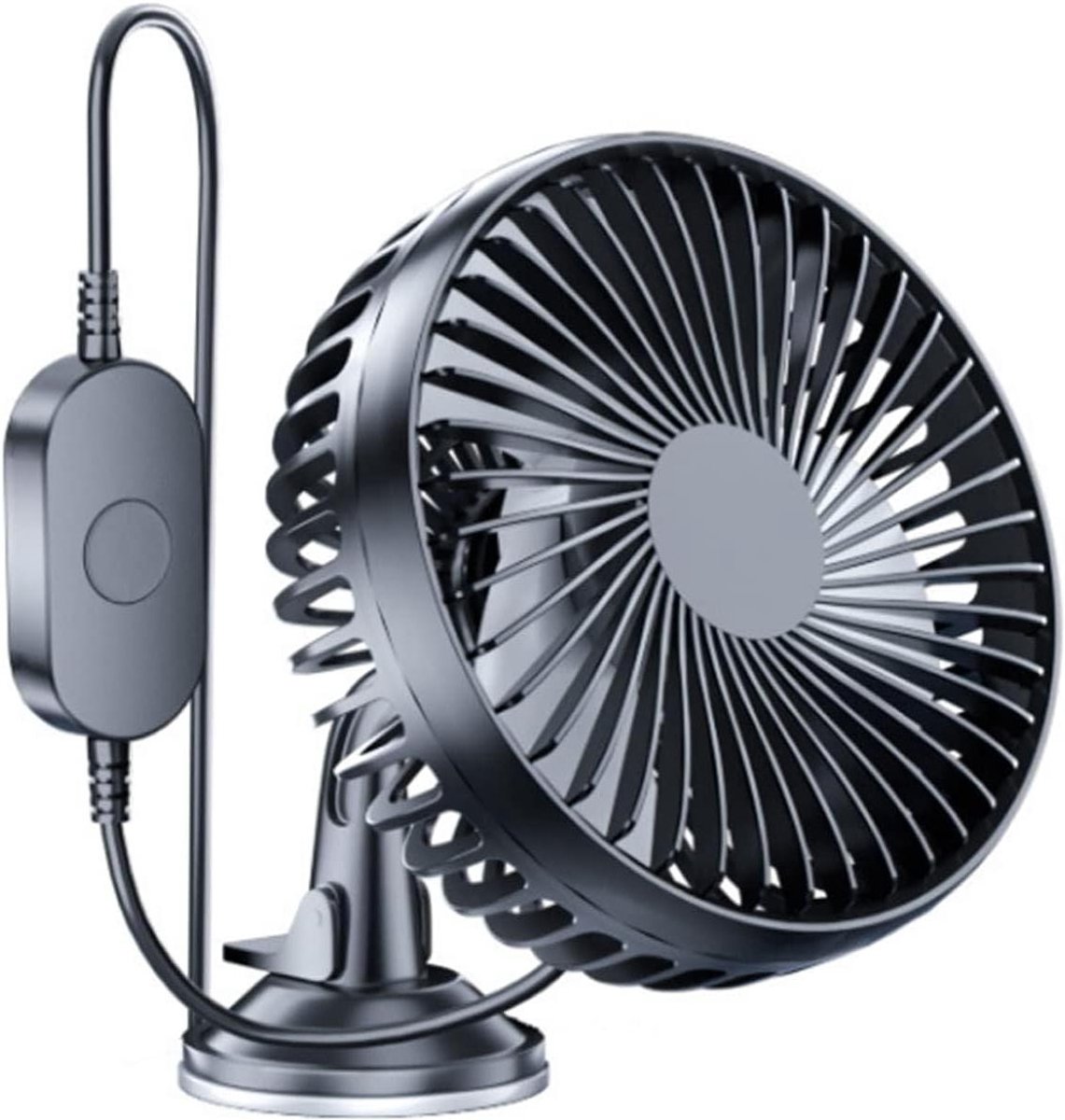 Autoventilator - USB Ventilator - Auto Koelen - 3 Snelheden - 12 V - Zwart