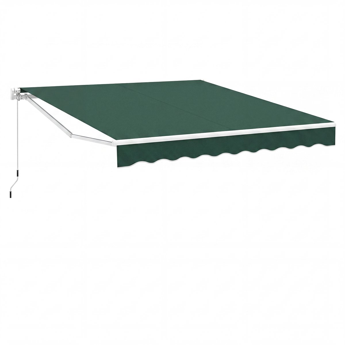COSTWAY Luifel met zwengel, luifel met scharnierarm, zonwering, balkonluifel, 5-35° hoek instelbaar, terrasluifel, klemluifel voor balkon en veranda (groen, 300 x 250 cm)