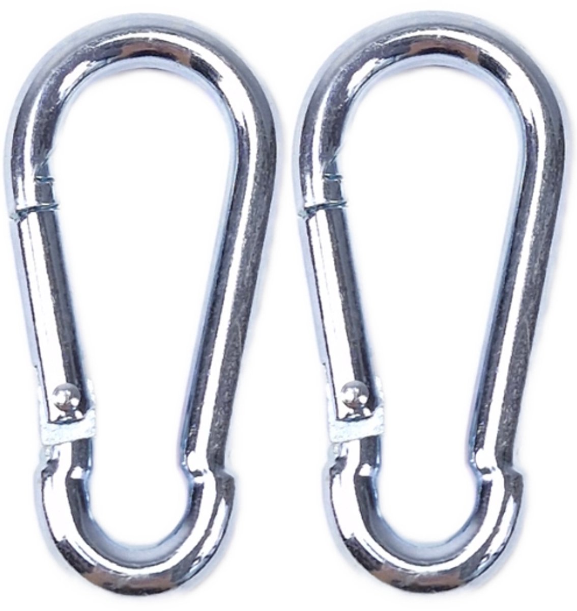 BCF-Products - Karabijnhaak - 6x60mm - 2 stuks - Verzinkt staal - Musketonhaak - Carabiner