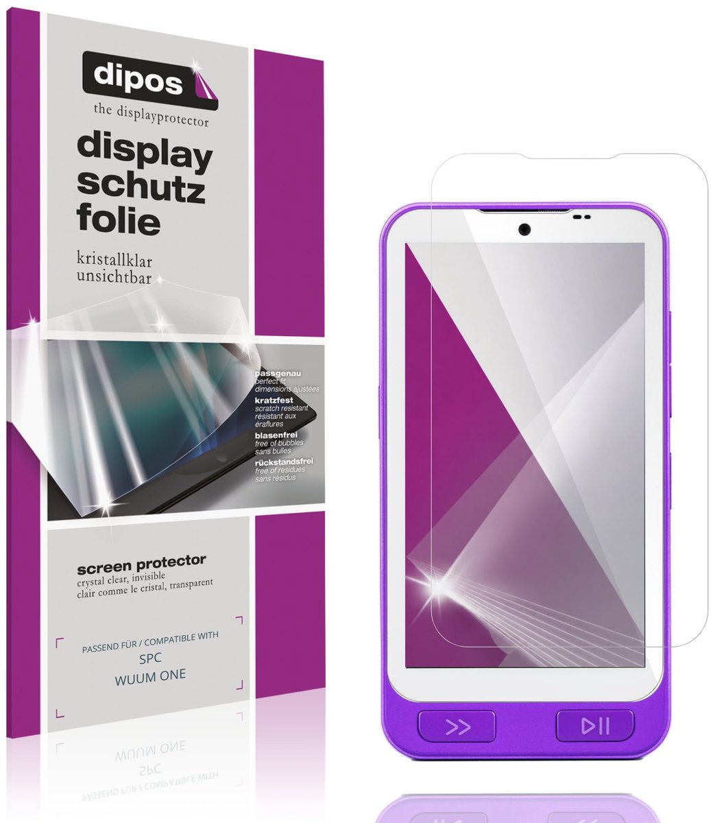 dipos – 4x Beschermfolie geschikt voor SPC WUUM ONE | Krasbestendige & heldere Screenprotector Ultra-Thin