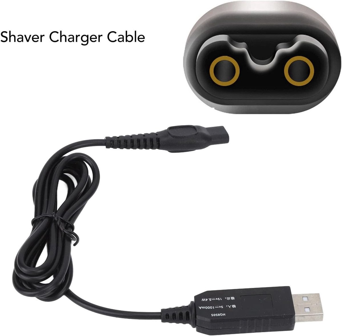 Vervangende Oplaadkabel voor Elektrische Scheerapparaten - Professionele USB Oplader voor Baardtrimmer en Scheerapparaat, Geschikt voor HQ8505