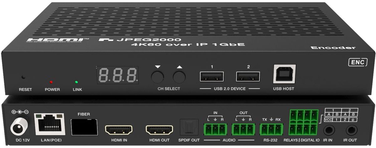 JPEG2000 4K60 HDR AV over IP met KVM en eARC/ARC