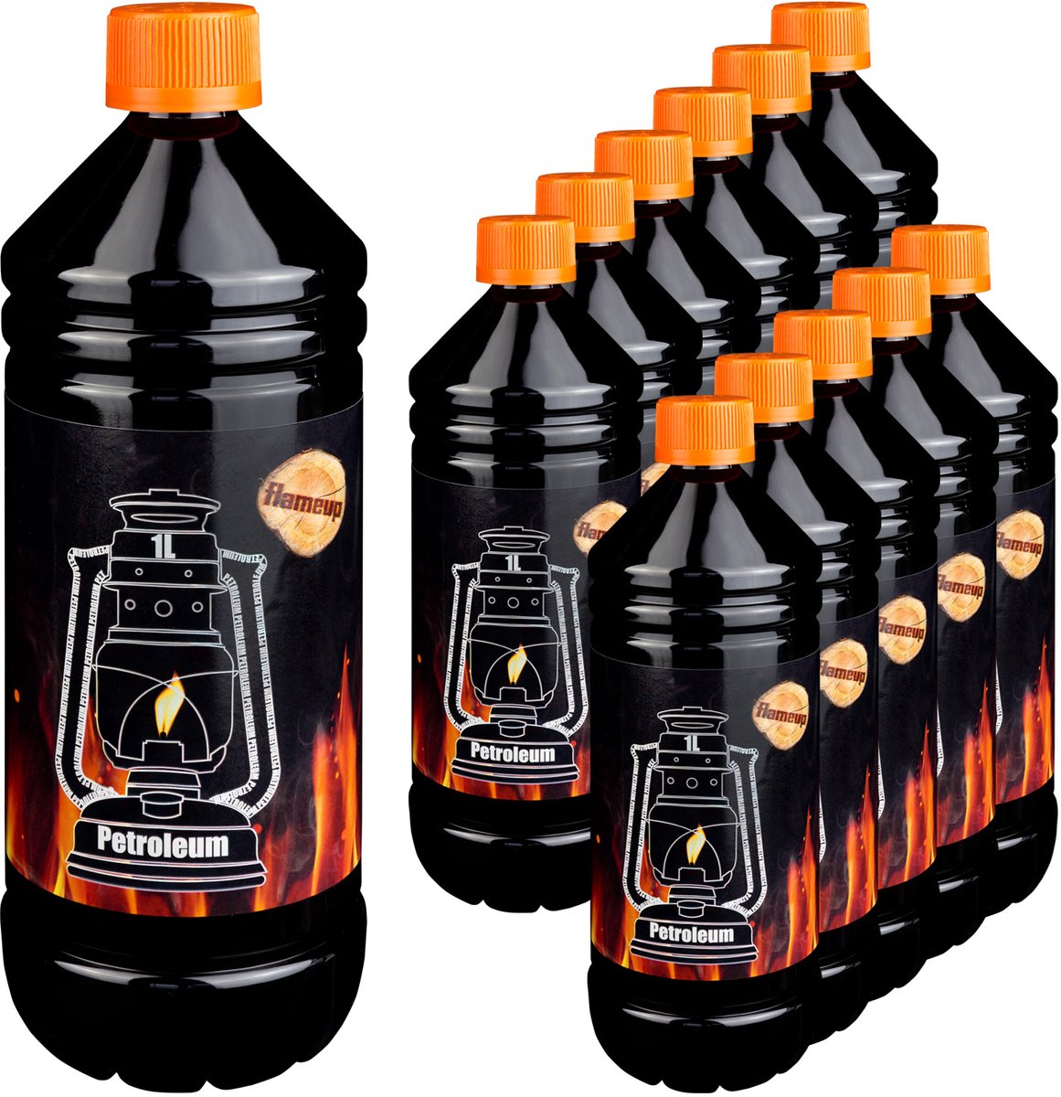 Petroleum voor petroleumkachels, petroleumfornuizen, petroleumlampen, open haarden en verwarmingssystemen. Petroleumreiniger voor lampen en lantaarns. 12 liter Flameup