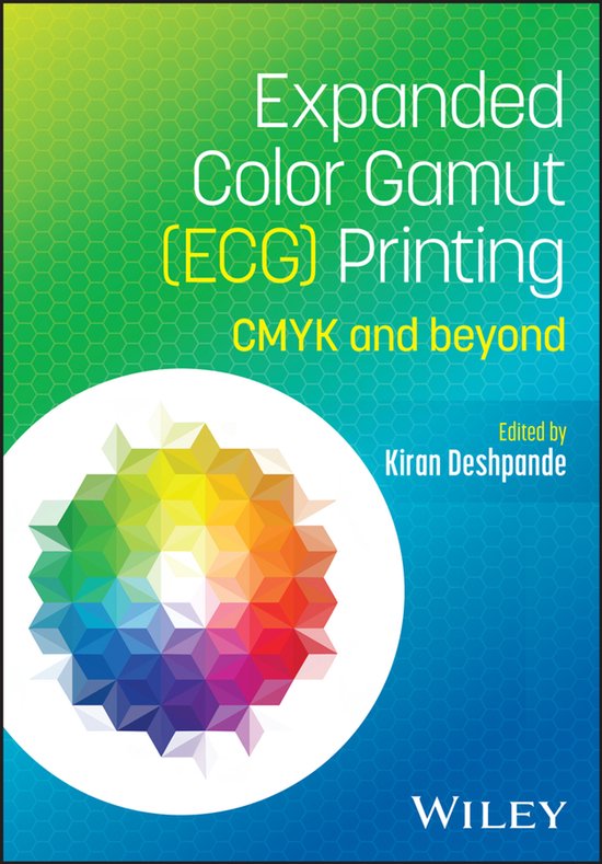 Boek: Expanded Color Gamut (ECG) Printing - CMYK en verder, met een kleurrijke cirkelgrafiek.