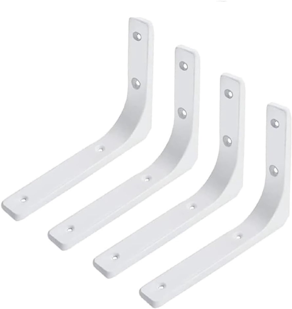 Premium Wandbeugels 100mm x 100mm - Stevige Hoekbeugels voor Zwevende Planken, Set van 4, Wit, Ideaal voor Thuis en Kantoor