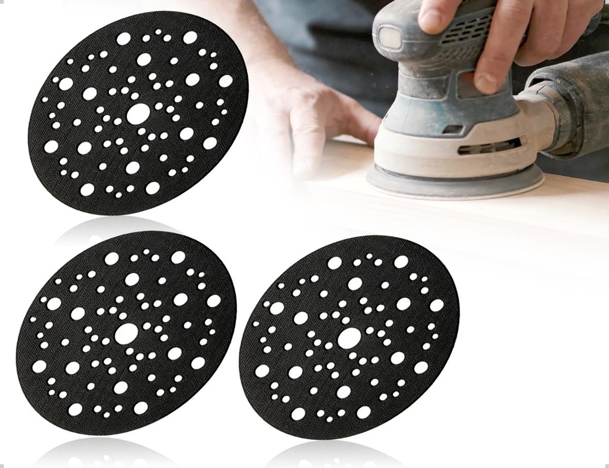 Beschermpads voor slijpschijven - 3 stuks met 70 gaten voor excentrische schuurmachines, ideaal voor houtbewerking, metaalbewerking en autoreparatie